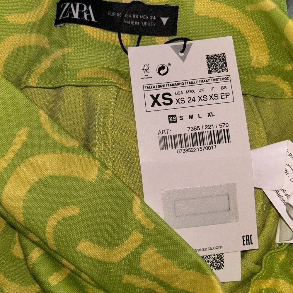 Zara NWT jacquard pull on pants SIZE EXTRA SMALL - Picture 5 of 9